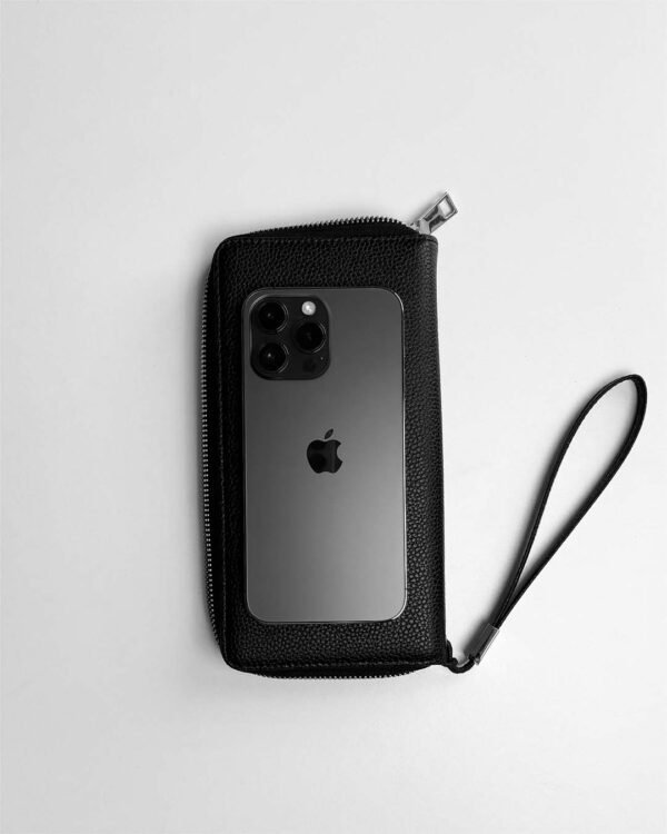 Leather Unisex Cash Purse - Black