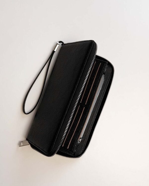 Leather Unisex Cash Purse - Black