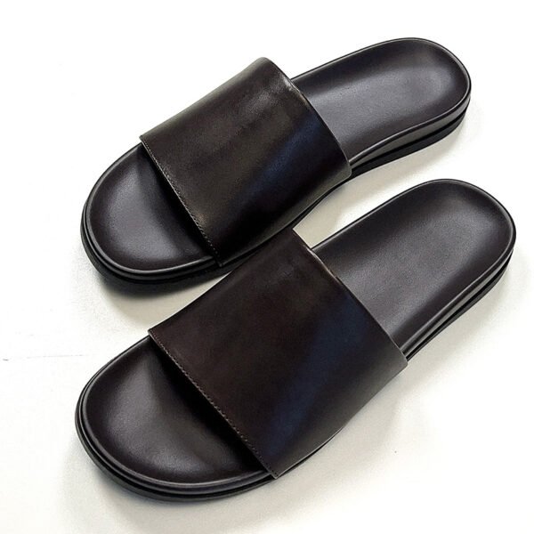 Brown Leather Slides