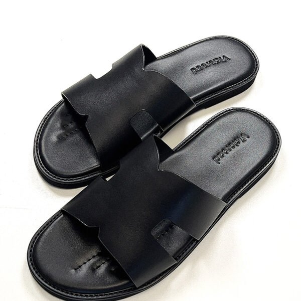 Black Leather Slip-Ons