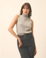ZARA Grey High Neck Top