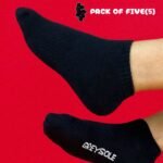 GS Ankle Socks (Black) – Pack of 5
