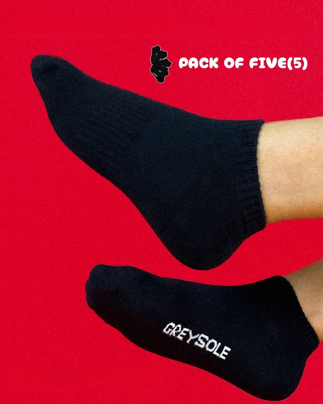 GS-ANKLE-SOCKS-COLLECTION-BLACK.jpg GS Ankle Socks (Black) – Pack of 5 - Image 1
