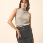 ZARA Grey High Neck Top