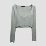 ZARA ribbed long-sleeve crop top