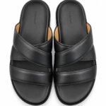 Criss-Cross Padded Slides - Black