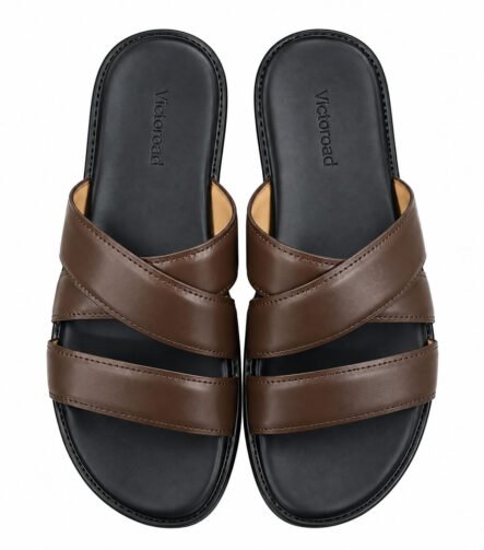 Criss-Cross Padded Slides - Brown