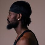 Black silk elastic band wavecap