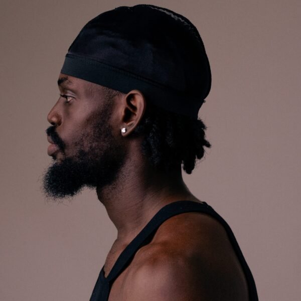 Black silk elastic band wavecap