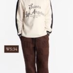 NovaMEN Brown Checkered Wide-Leg Trousers