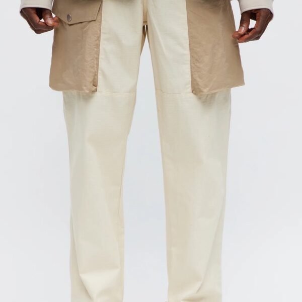 NovaMEN Cream Contrast-Pocket Cargo Trouser