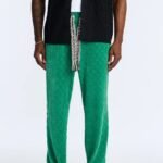 NovaMEN Green Textured Drawstring Trousers