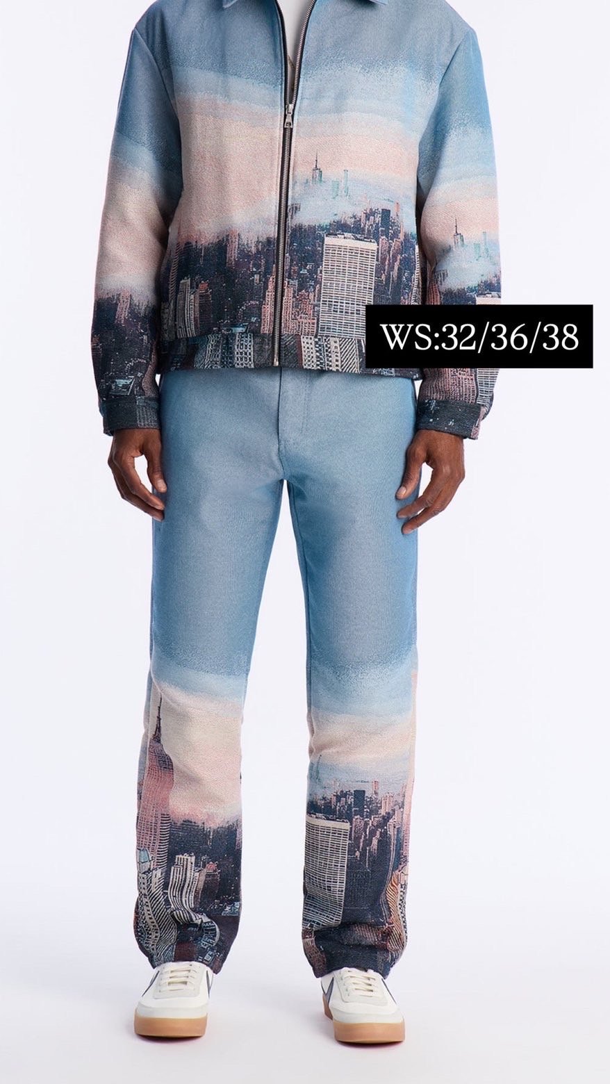 IMG_3713 NovaMEN Blue Cityscape Straight-Leg Trousers - Image 1
