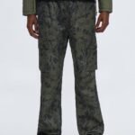 NovaMEN Olive Printed Cargo Trouser
