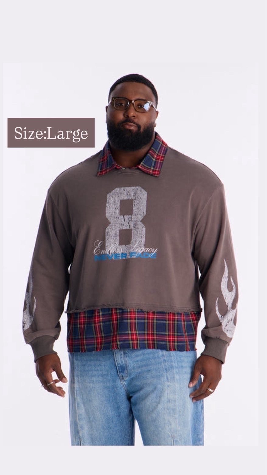 IMG_3741 NovaMEN Grey Graphic Layered-Look Polo Shirt - Image 1
