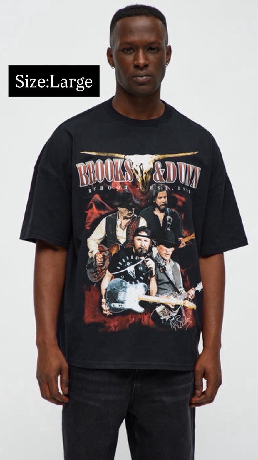 IMG_3742 NovaMEN Black Brooks & Dunn Graphic T-Shirt - Image 1