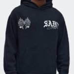 NovaMEN Black Saint Studios Rose Graphic Hoodie