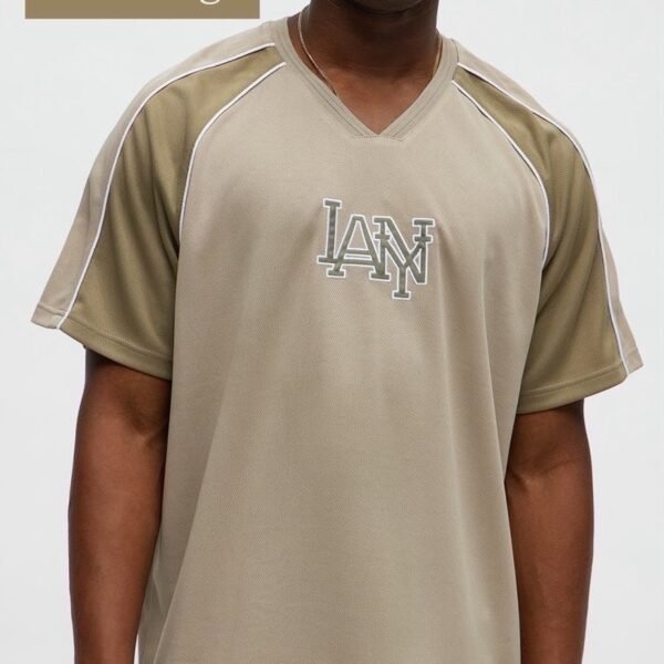 NovaMEN Beige LA V-Neck Sports Jersey