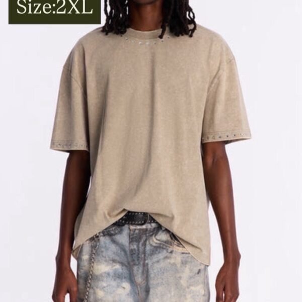 NovaMEN Studded Washed Oversized T-Shirt