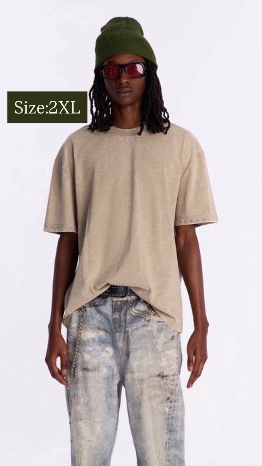 IMG_3750 NovaMEN Studded Washed Oversized T-Shirt - Image 1