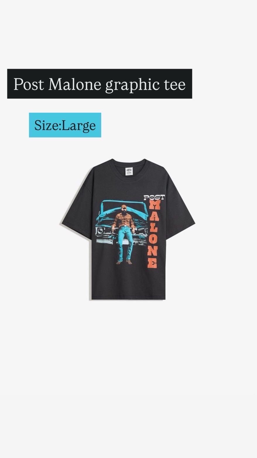 IMG_3754 NovaMEN Black Post Malone Graphic T-Shirt - Image 1
