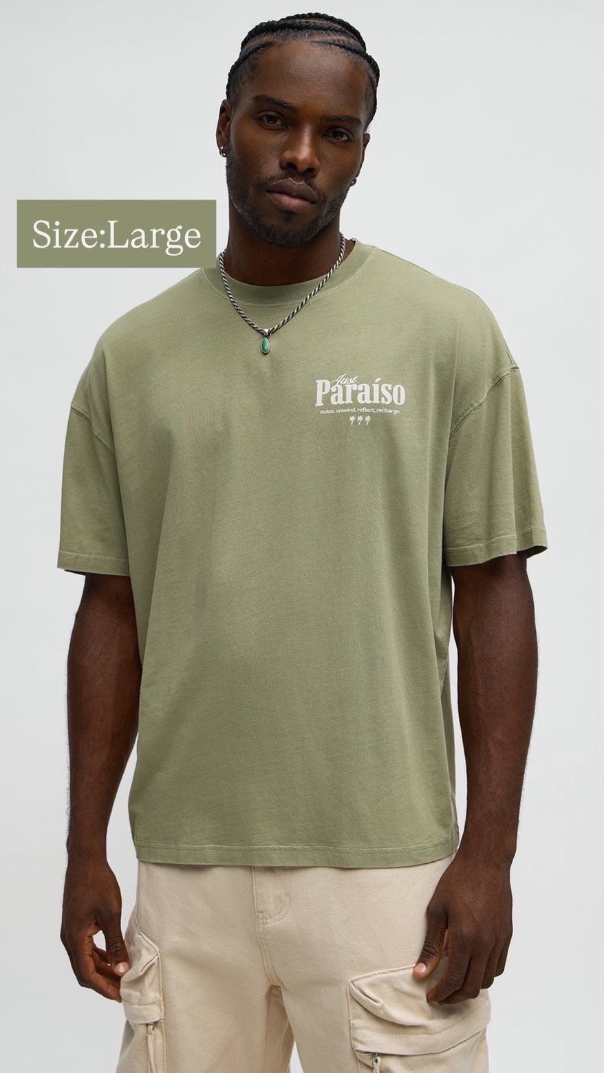 IMG_3757 NovaMEN Sage Green Paraíso Graphic T-Shirt - Image 1