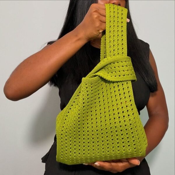 Textured knit tote bag