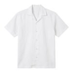Cotton-linen Camp Collar Shirt (White)