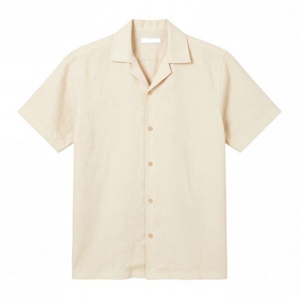 Cotton-linen Camp Collar Shirt (Cream)