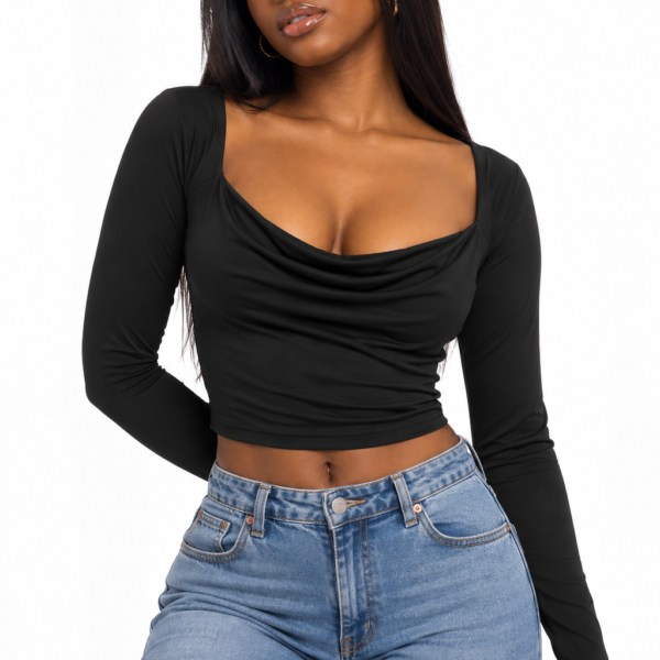 PrettyLittleThing Scoop Neck Ruched Top