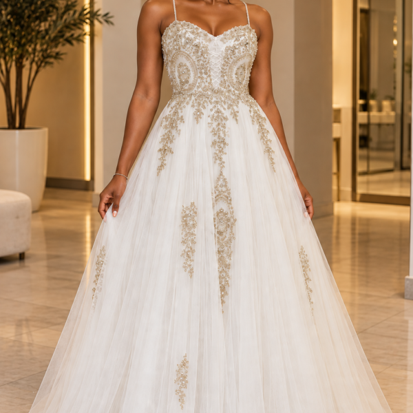 Luxury Golden Princess Gown
