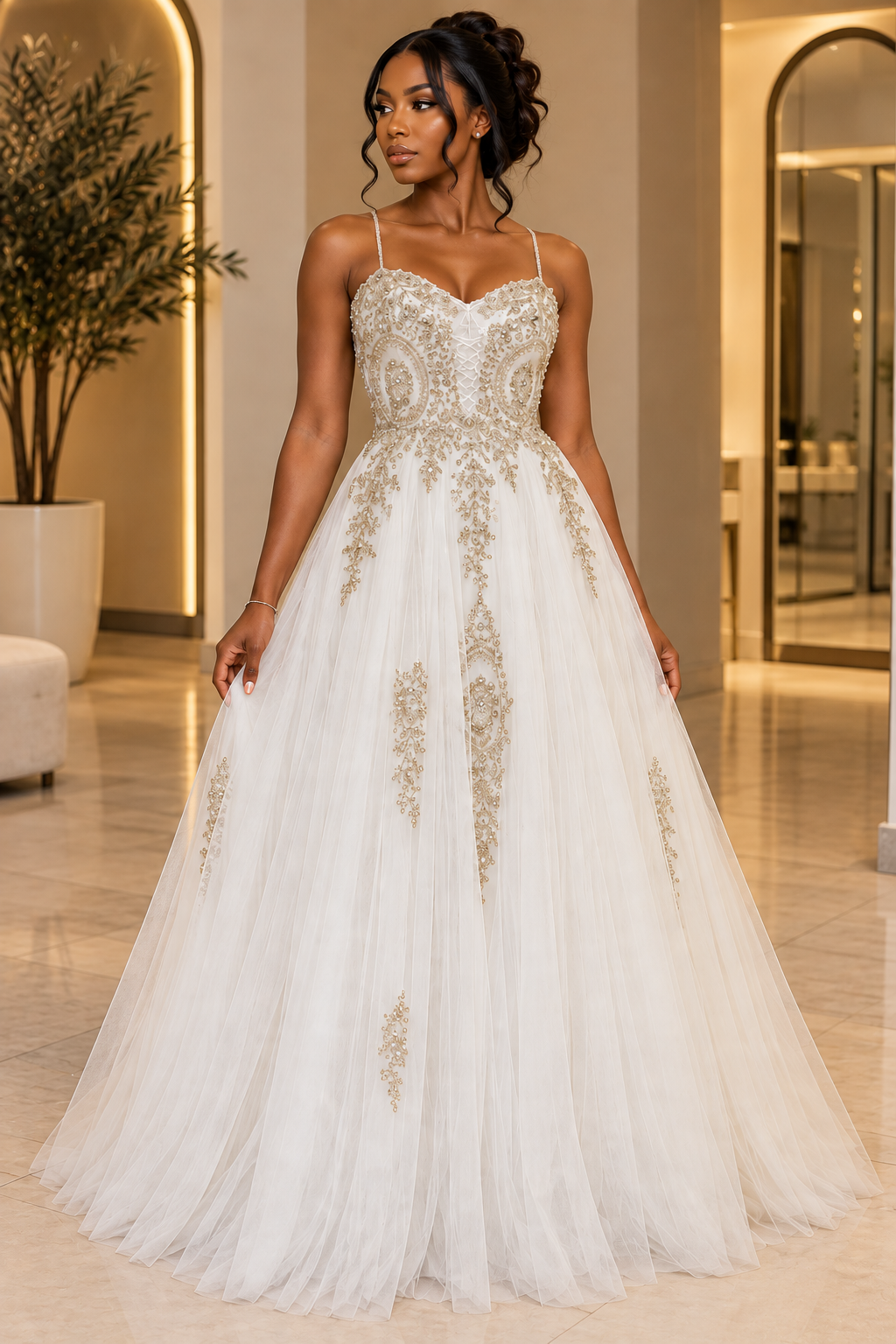 4C6323D9-0A0F-4694-A89C-C14A30479929 Luxury Golden Princess Gown - Image 1