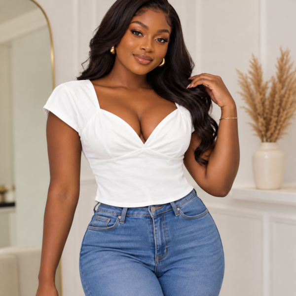 Corset Seam v-neck Top