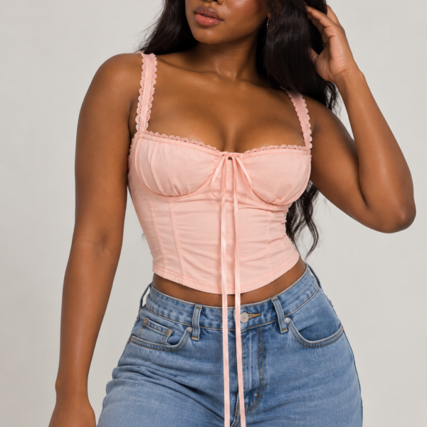 Lace strap bustier top