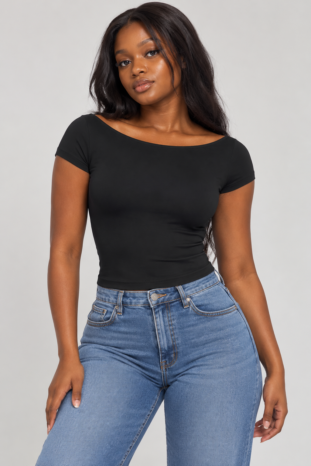 A183C55D-E6E8-4866-8414-212F61261DD1 Black backless top (L) - Image 1