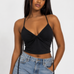 Ruched bust tie-back cami top