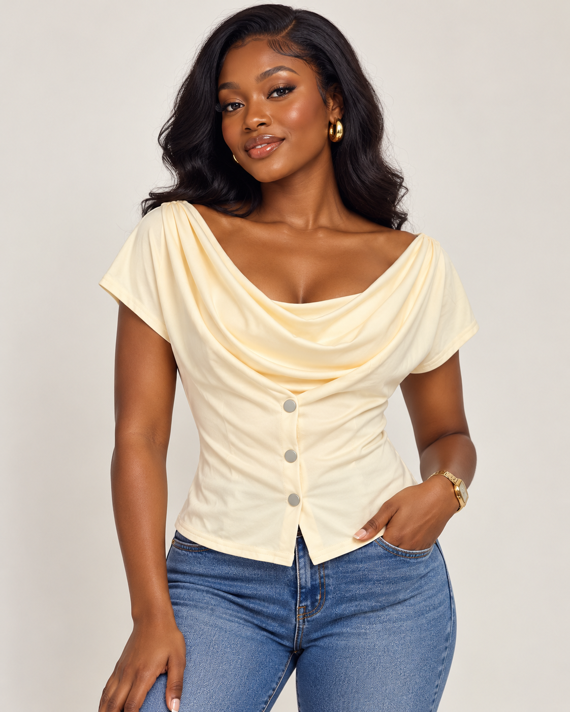 CC8F9114-C9EE-431A-93E9-7EFC4C05DA36 Slinky Cowl Top - Image 1