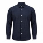 Linen Button-Up Shirt (Navy)