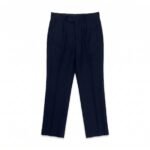 Wool Straight-Leg Pants (Navy)