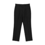 Wool Straight-Leg Pants (Charcoal)