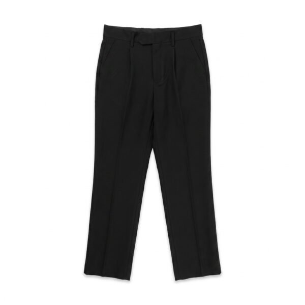 Wool Straight-Leg Pants (Charcoal)